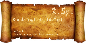 Kerényi Szilárd névjegykártya